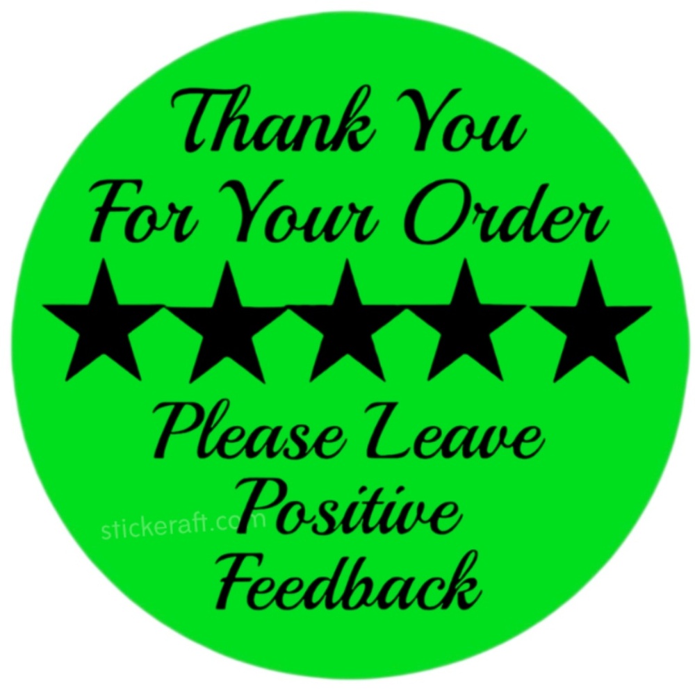 Thank You Stickers Positive Feedback Labels 5 Star Review Packaging - Picture 11 of 15